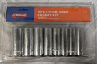 New American Forge 9pc 1/2" Dr. Deep Socket Set. 13mm-24mm