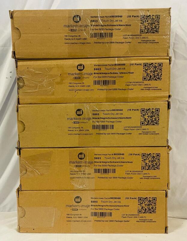 50 New Imaje 5803 Touch Dry Black Ink, Retails for $3250.00 USD ($65.00 USD Each)
