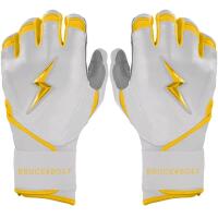 New Size Youth XL BRUCE BOLT Texas CHROME Series Premium Pro Long Cuff Baseball Batting Gloves, 100% Cabretta Leather | Retails Over $130! ($95 USD)