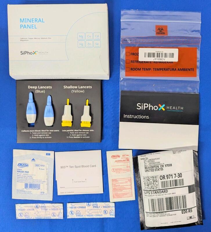 [See Desc] New SIPHOX HEALTH Mineral Panel : Tests for Cadmium, Copper, Mercury, Selenium, Zinc, Magnesium | Retails Over $400!