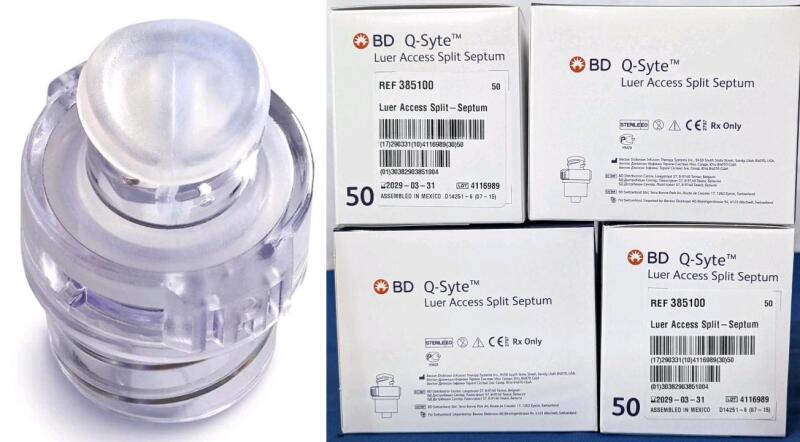 200 New BD Q-Syte Luer Activated Split Septum 385100 | 4 Boxes of 50 Each | Retail Value Over $900!