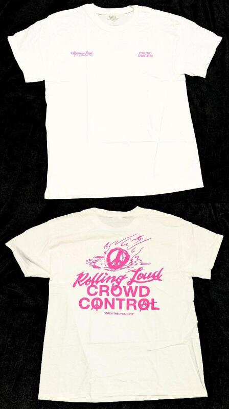 New Size Large Men's ROLLING LOUD Crowd Control Tee "Open the F*cking Pit"