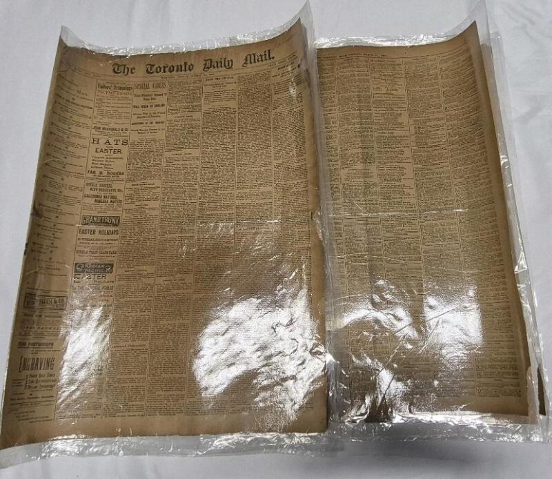 Antique 1893 The Toronto Daily Mail Laminated Page 1 to 7