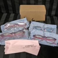 4 New Women's Pomidea Blue Light Blocking Glasses with Cases