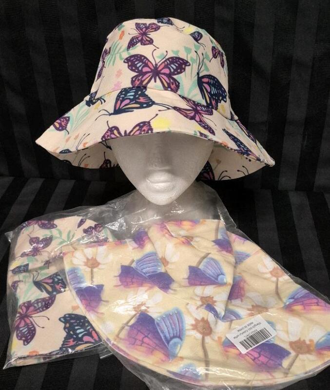 3 New sz 48 (3/4yr) Kid's Bucket Hat with Strap