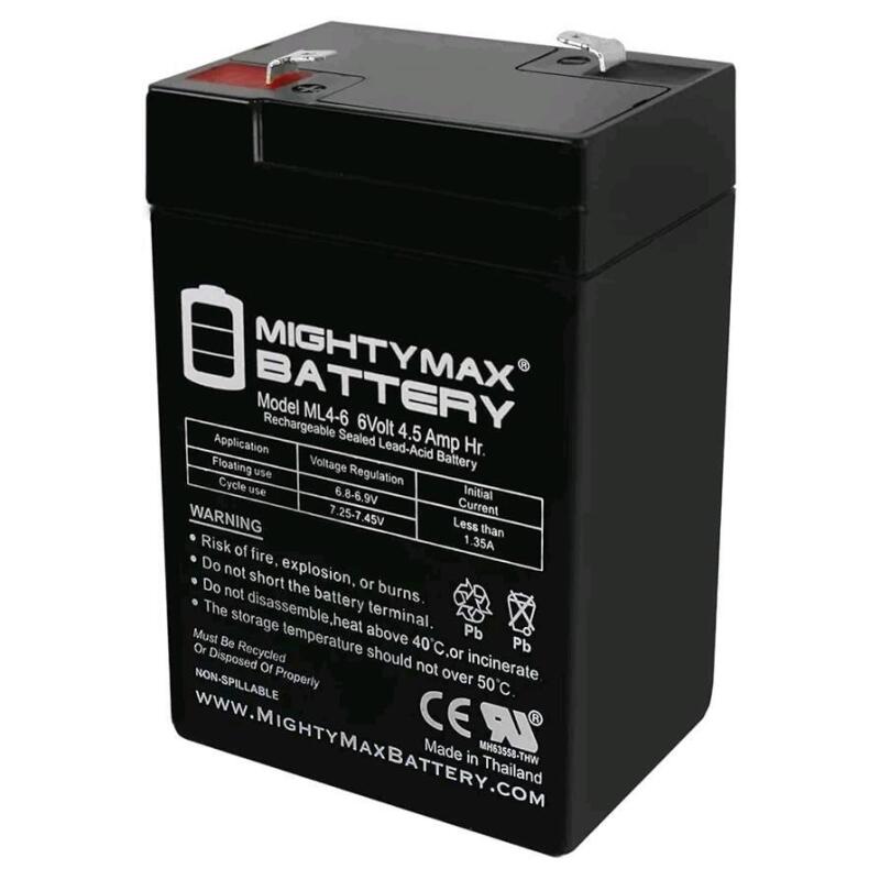 As New Mighty Max Battery 6V 4.5AH Battery