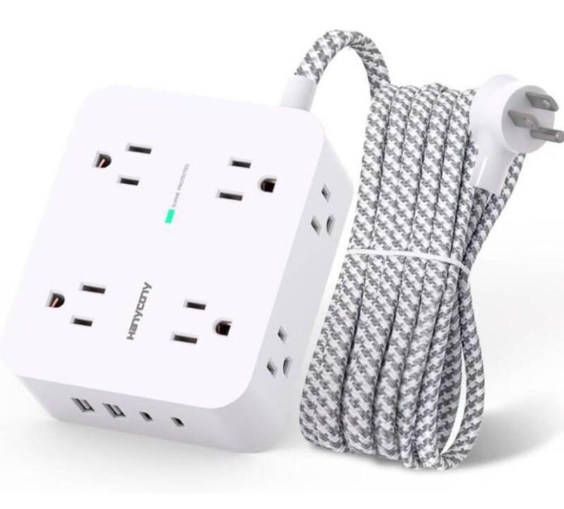 As-New Hanycony Surge Protector Power Bar with 8 Outlets