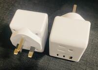 2 As-New Plug Adapters; Type G (UK, Ireland, and More) to Type A (US)