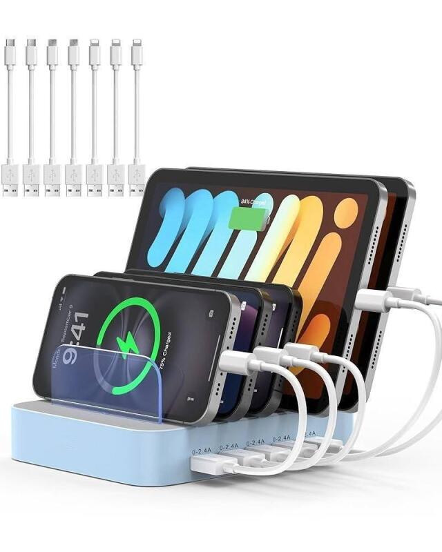 MSTJRY 5 Port Multi USB Charging Station; Includes Cords and Dividers; Retails for $96.78