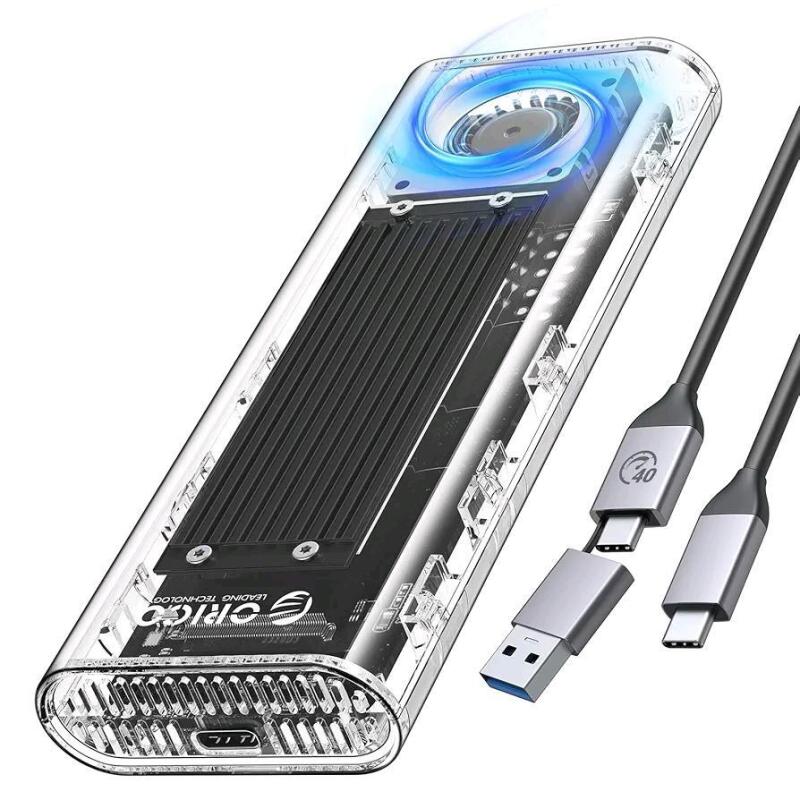 As New ORICO M.2 40Gbps NVMe SSD Enclosure, Tool-Free USB C Adapter Compatible with Thunderbolt3/4, USB 4.0/3.2/3.1/3.0 Reader, External Solid State Drive Case Support M2 NVMe 2280 SSD