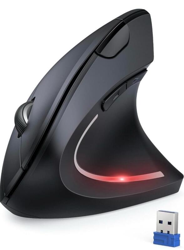 As-New Tecknet Ergonomic Wireless Mouse, TK-MS007, Black