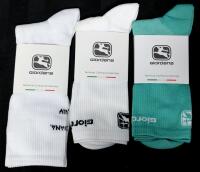 3 New Pairs Size Large (45-48) Men's GIORDANA Cycling Italy Tall Solid Socks