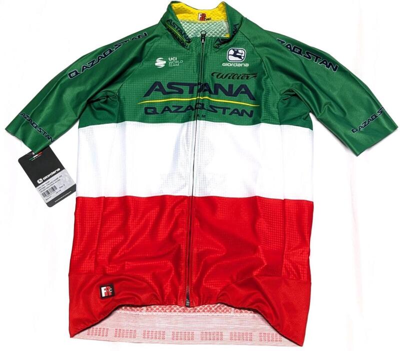 New Size Small Men's GIORDANA Cycling Italy Astana Qazaqstan Team Italian Champion FR-C Pro Jersey 2023 | Retails Over $70!
