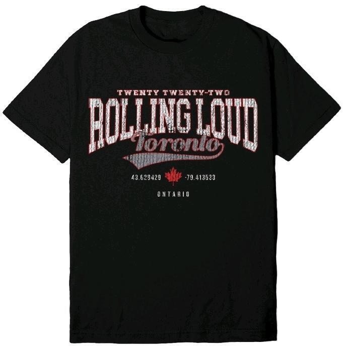 New Size XL ROLLING LOUD RL Chrome Leaf T Shirt Toronto Official 2022 Tee
