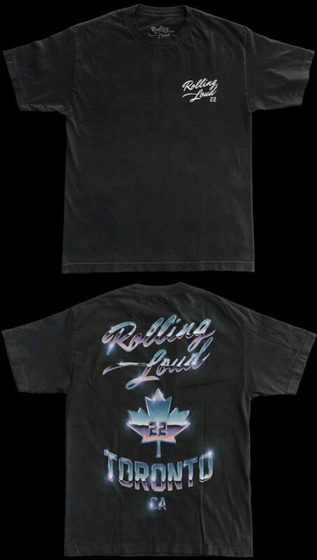 New Size XL ROLLING LOUD RL Chrome Leaf T Shirt Toronto Official 2022 Show Tee