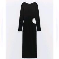 New sz Medium Women's ZARA Chain Trim Cut-Out Knit Dress Retails for $79