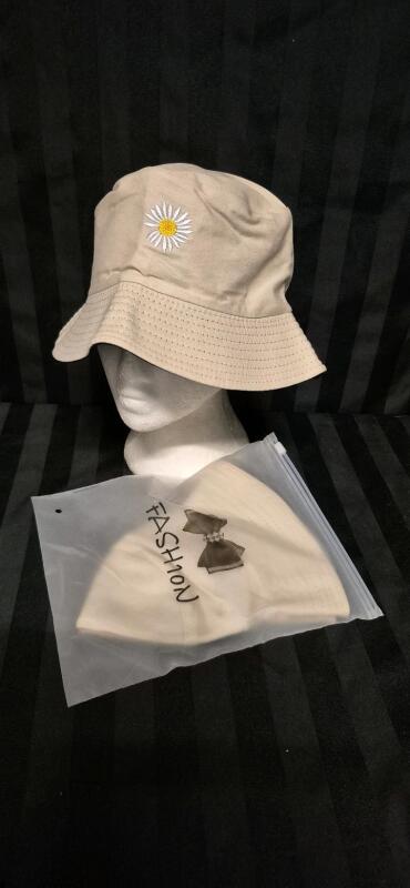 2 New sz O/S Women's Reversible Bucket Hats Daisy