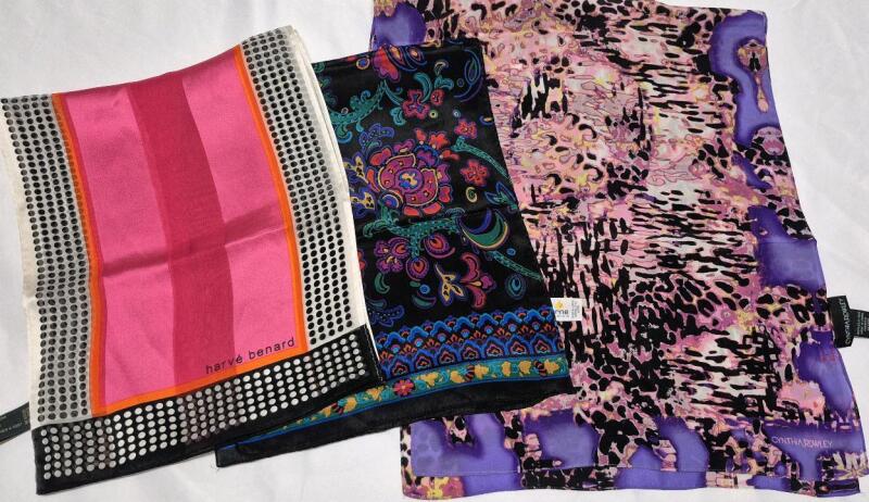 3 Stunning Silk Scarves - Liz Claiborne, Harve Benard & Cynthia Rowley