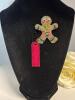 Betsey Johnson Tagged Adorable Multi Rhinestone Gingerbread Brooch approximately 2.20 x 1.85&rsquo;&rsquo; Back Bale for Pendant - 2