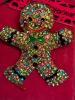 Betsey Johnson Tagged Adorable Multi Rhinestone Gingerbread Brooch approximately 2.20 x 1.85&rsquo;&rsquo; Back Bale for Pendant - 4