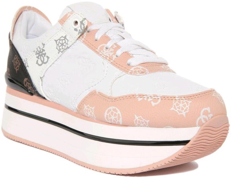 New in Box | Size 40 (US 9.5) Women's GUESS FL5HIDFAL12 Hindle 4G Peony Printed Lace Up Platform Running Shoes | Retails Over $200!