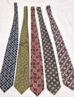 5 Men's Silk Ties - Oscar de la Renta, Chaps Ralph Lauren.<br/>Kolte Courure +