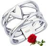 Stamped 925S Wide Band with Centre Heart in Cut Work Braided Design Size 8