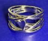 Stamped 925S Wide Band with Centre Heart in Cut Work Braided Design Size 8 - 4