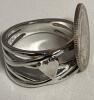 Stamped 925S Wide Band with Centre Heart in Cut Work Braided Design Size 8 - 6