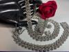 Cuban Link Iced Out Set Bracelet Necklace Earrings Necklace Box Clasp W/ db safety 20&rsquo;&rsquo; Bracelet 8&rsquo;&rsquo; Pierced Square Earrings.5&rsquo;&rsquo; approximately - 5