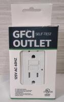 New - GFCI Outlets 15 Amp, Tamper Resistant (TR), Decor GFI Receptacles with LED Indicator, Ground Fault Circuit Interrupter, Decorative Wallplate Included, White