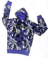 New Size Small Men's BEETLEJUICE All-Over Print Hoodie with Embroidered Logo