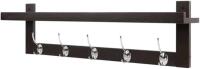 New Homfa Bamboo Coat Rack Shelf Wall-Mounted Hanging Shelf with 5 Dual Stainless Steel Hooks - HBA-023
