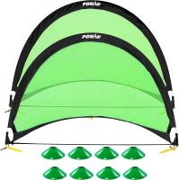 New Poray Soccer Goal for Kid Easy-up Set of Two Portable 4FT Soccer Nets 210D Oxford with 8 Field Marker Cones Extra Stakes and Carrying Case Fun for Backyard Retails for $69