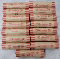 15 Rolls Canadian One Cent Pennies .