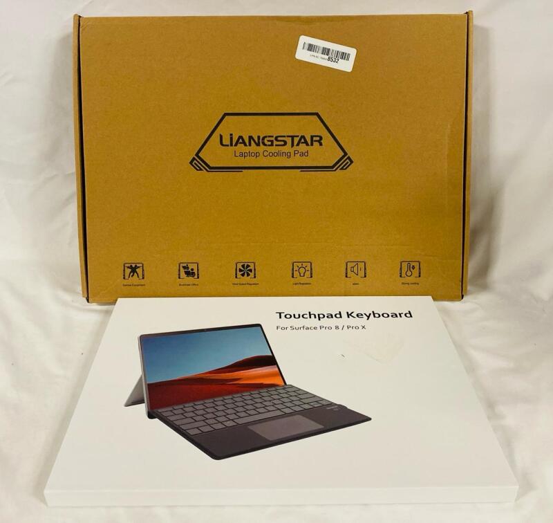 2 Laptop/Tablet Accessories: Langstar Laptop Cooling Pad Plus As-New Touchpad Keyboard for Surface Pro 8/Pro X