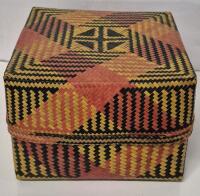 Vintage Handwoven Indonesian Basket 7 x 7 x 5"