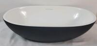 New - Victoria & Albert Barcelona 48 Bathroom Wash Basin . Measures 19" Width , 4 &frac34;" Height & 30" Width . Black & White . Made from Volcanic limestone with resin . Retail $600