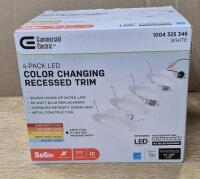4 New Commercial Electric 5/6" Integrated LED Recessed Retrofit Light Trim with Selectable Color Temperature