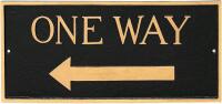 New Montague Metal Products SP-80L-W-BG 10.25" x 21" Large Rectangle Left One Way Sign-Black/Gold Statement Plaque
