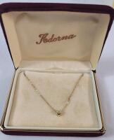S925 Silver Italy Danity Necklace w/S925 Silver Heart Pendant Stamped with the Letter " E " . Measures 13" long