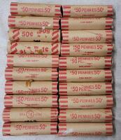 20 Rolls Canadian One Cent Pennies .