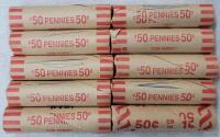 10 Rolls Canadian One Cent Pennies .