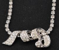 Vintage Boucher Bling Rhinestone Necklace 15" Long