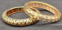 2 Vintage Victoria Marin Lucite & Metal Bangles 3.15" diameter