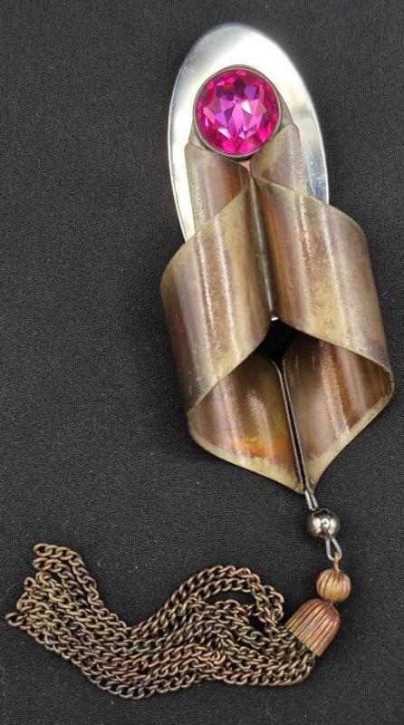 Kien Brooch with Tassel 8.75" Long