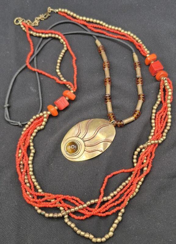 2 Great Beaded Statement Necklaces