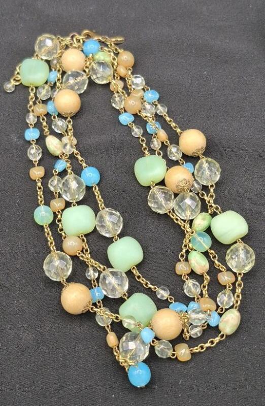 Beautiful Joan Rivers Beaded/Stone Necklace 70" Long