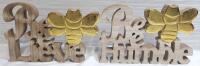 2 New Bee Themed Wooden Signs