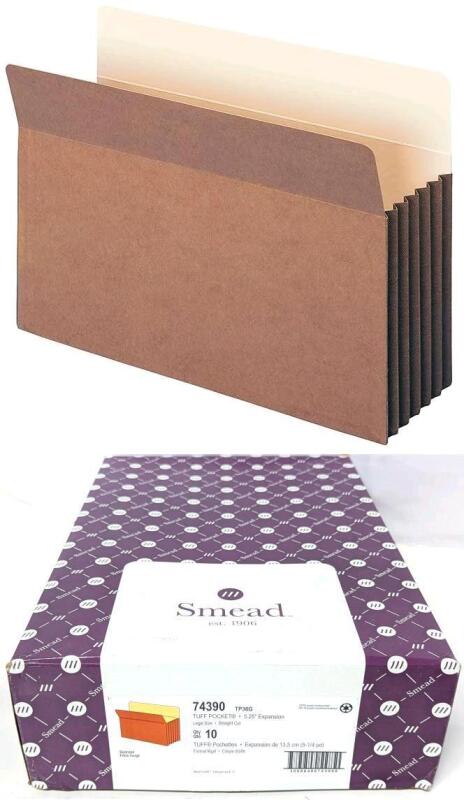 10 New SMEAD 74390 TP36G TUFF POCKET Legal Size, 5.25" Expansion - Colour: Redrope | Over $80 Retail Value!
